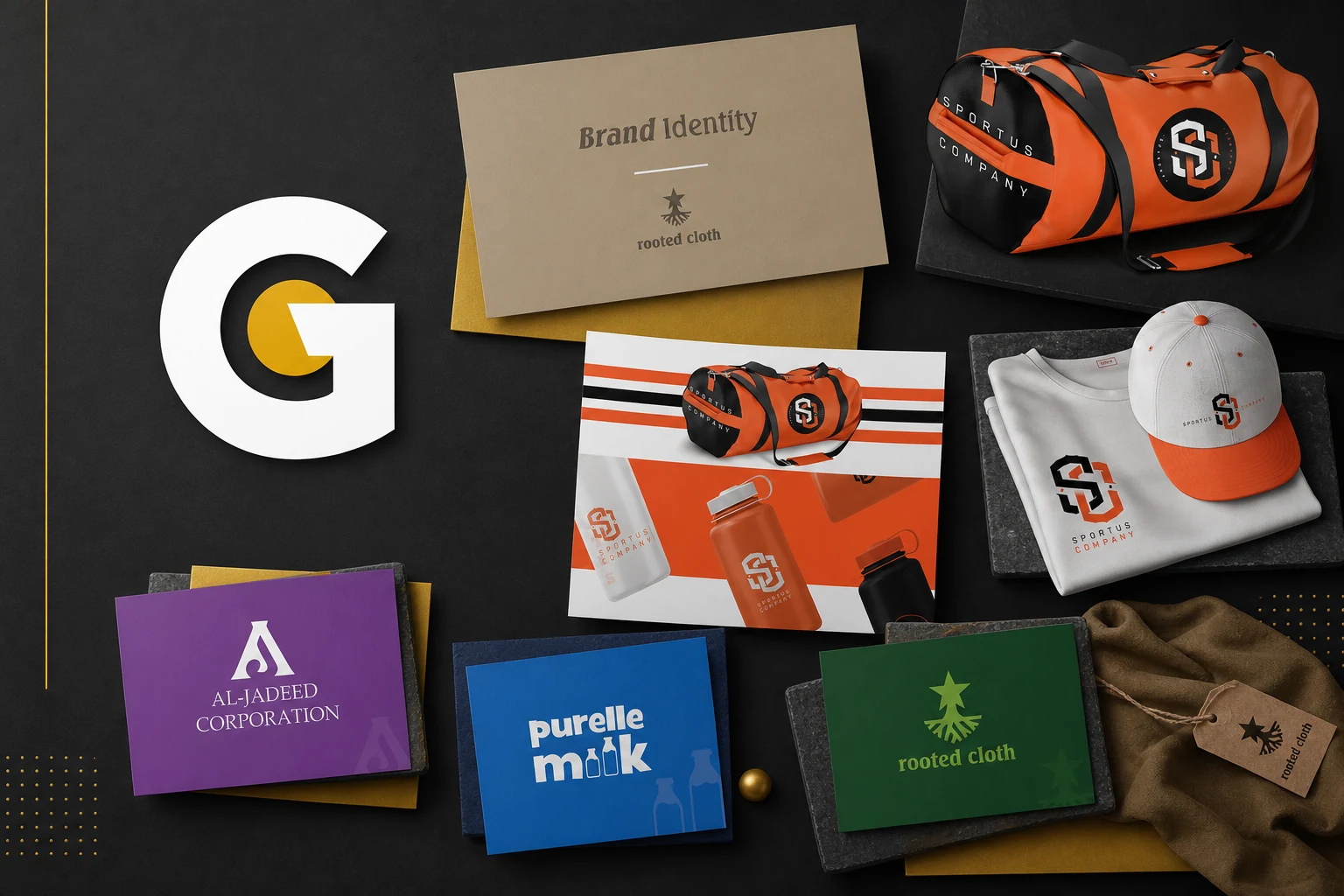 Graphilad brand identity portfolio collage